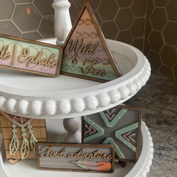 Tiered Tray Decor - Wild & Free - Yoga - Picture 2 of 10